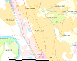 Map commune FR insee code 31022